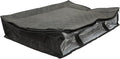 SAFIGLE Foldable Under Bed Storage Bag for Clothes Quilts Breathable Non-woven Organizer with Easy-open Zipper and Transparent Window for Blankets Pillows Sweaters Seasonal Clothing