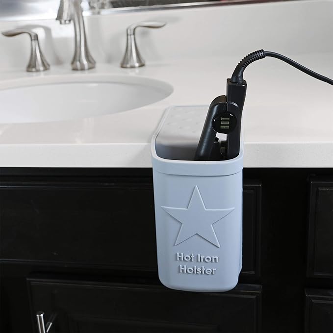 Hot Iron Holster | Adhesive-Free Silicone Storage Pocket for Organization and Travel | Heat Resistant to 500°F | Ideal for Curling Irons, Hair Straighteners, and other Hot Tools