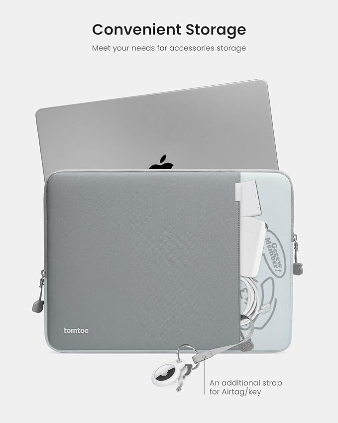tomtoc 360° Protective Laptop Sleeve for 16-inch MacBook Pro M4/M3/M2/M1 Pro/Max A3403 A3186 A2991 A2780 A2485 A2141 2024-2019, Dell XPS 16 Laptop, Water-Resistant MacBook Case with Accessory Pocket
