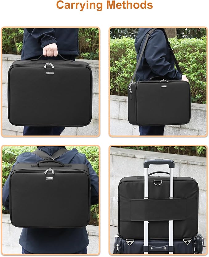 Relavel Extra Large Cosmetic Bag with LED Mirror, Train Makeup Case with Adjustable Dividers and 4 Removable Pouches, Hair Supplies Organizer, Portable Cosmetic Organizer Bag for Makeup Artists