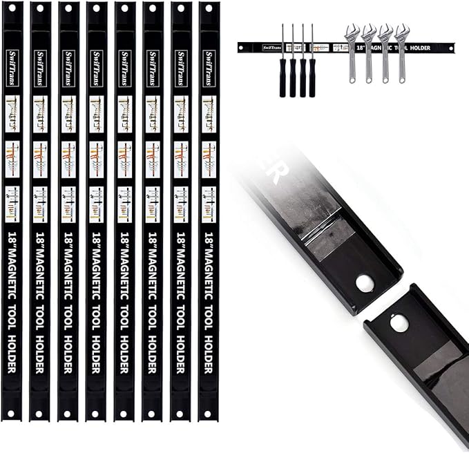 Magnetic Tool Holder 18 Inch 8 Pack Heavy Duty Magnet Tool Bar Strip Rack Wall Mount