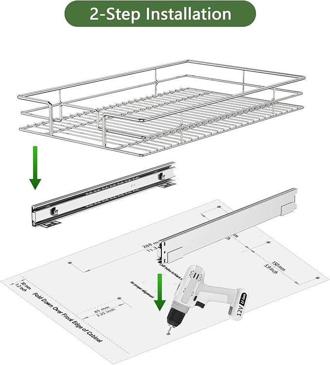 LOVMOR Pull Out Cabinet Organizer 20"W x 21"D, Kitchen Cabinet Pull Out Shelves Slide Out Storage…