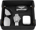 CASIRENA Father's Day Gifts Faux Leather Valet Tray Organizer for Men - Catch-All Tray for Entryway Table Key, Wallet, Watch, Coin Change, Phone, Dresser EDC Dump Jewelry, Bedside Nightstand Desk-top