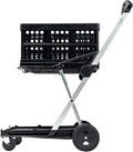 CLAX® The Original | Made in Germany | Multi use Functional Collapsible carts | Mobile Folding Trolley | Shopping cart with Storage Crate (Black)