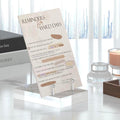Acrylic Easel Display Stand with Adjustable Silver-Toned Hardware for Pictures, Crystal Clear Acrylic Stand with Floating Appearance for Cookbook, Invitation and Plates