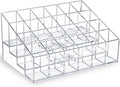 Lipstick Organizer,Small Clear Plastic Compact Lip Gloss Chapstick Perfume Sample Mascara Holder with 24 Slots