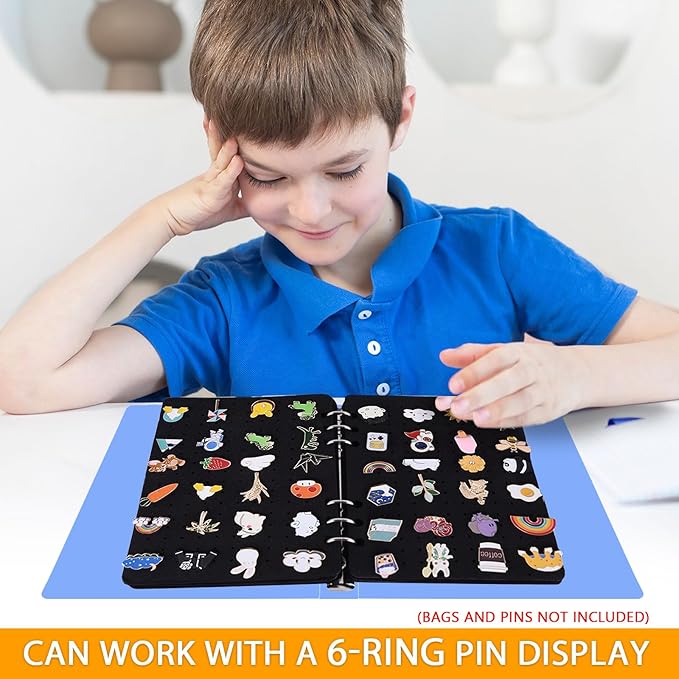 A5 Enamel Pin Display Pages,Creative Pin Collection with 5 Flip-Pages,Designed to Easily Trade & Display Enamel Pins (Pins Not Included)