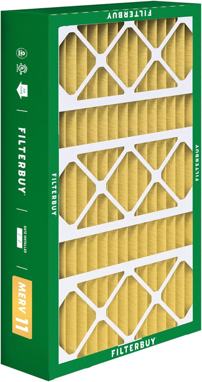 Filterbuy 17x26x4 Air Filter MERV 11 Superior Pet & Allergy Defense (4-Pack), Electrostatic Pleated HVAC AC Furnace Filters Replacement for Lennox (Actual Size: 16.56 x 25.94 x 4.13)