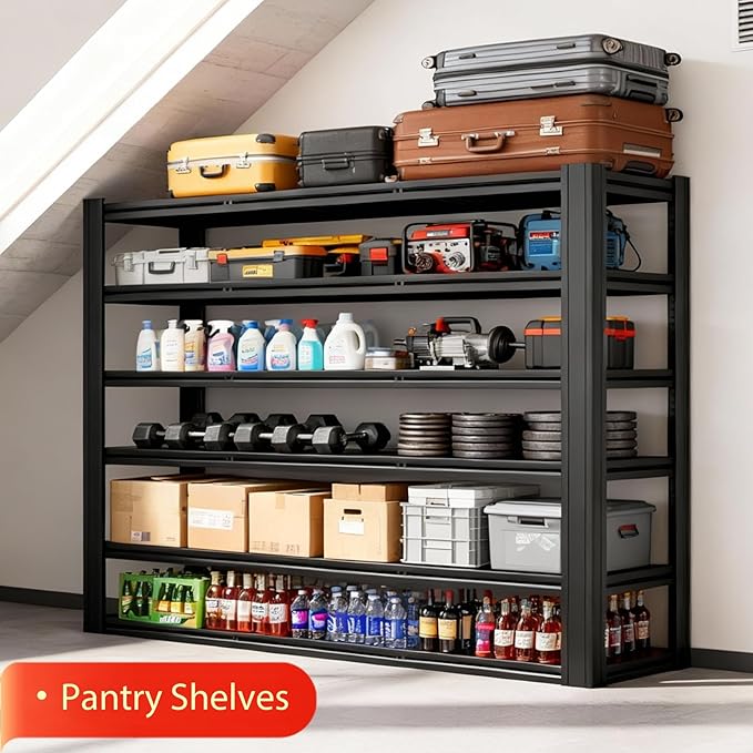 Heavy Duty Storage Shelves Unit, Adjustable Metal Garage Shelving,4200LBS Garage Storage Industrial Shelves,Storage Racks,Steel Shelf Suitable for Shop,Warehouse,Basement