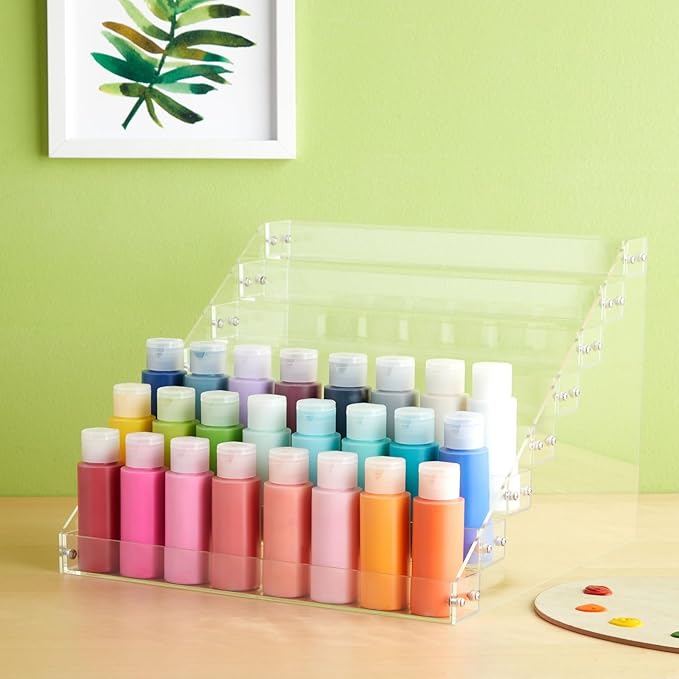 Okuna Outpost 8-Tier Acrylic Nail Polish Rack - 96-Bottle Nail Polish Organizer - Essential Oil Organizer & Paint Storage - 2.5mm Acrylic Tiered Display Stand - 12.75 x 12.5 x 9.25 in