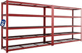 FLEXIMOUNTS 2 Pack 60" W Garage Shelving, 5 Tier Storage Shelves Load 1500LBS, Adjustable Garage Shelving Heavy Duty, Metal Shelves Unit for Basement, Warehouse, 60" W x 72" H x 24" D, Red