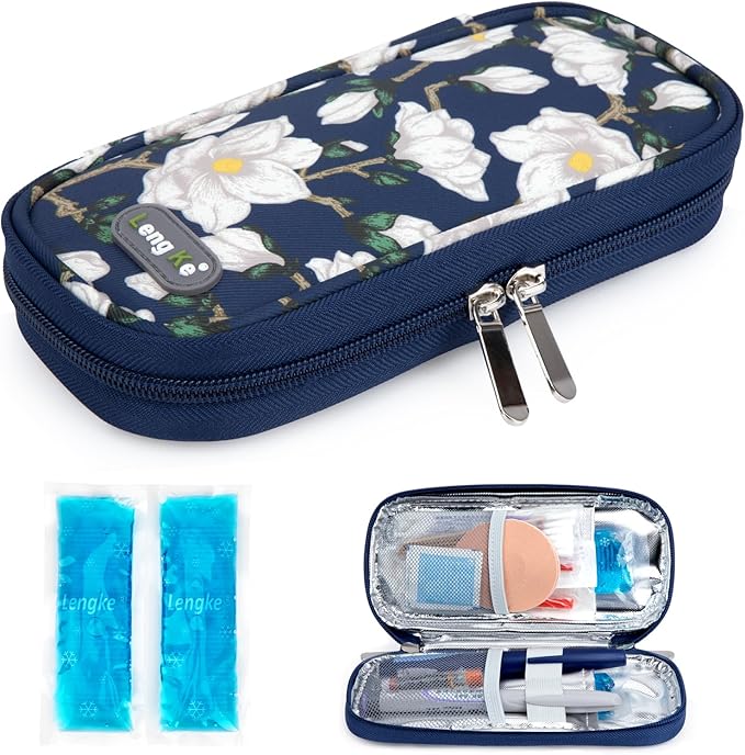 YOUSHARES Insulin Cooler Travel Case TSA Approved Medication Diabetic Supplies Cooler for Travel Refrigerated Medicine Organizer Bag with 2 Ice Pack