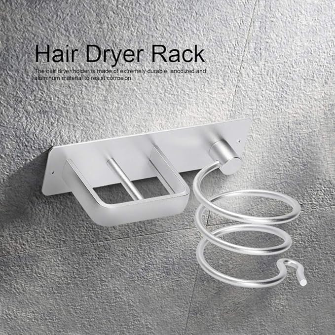 Aluminum Wall Mount Hair Care Hot Styling Tool Storage Organizer Shower Caddy Hair Dryer Flat Irons Curling Wands Hair Straighteners Holder Racks for College Dorm Bathroom Toilet