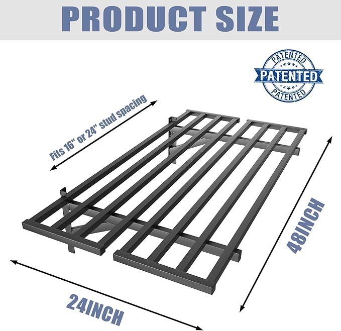 WALMANN 2 Pack Heavy Duty Wall Shelves, 2 ft x 4 ft Wall-Mounted Garage Storage Shelf, Floating Shelf, Hold 400 lbs/Shelf