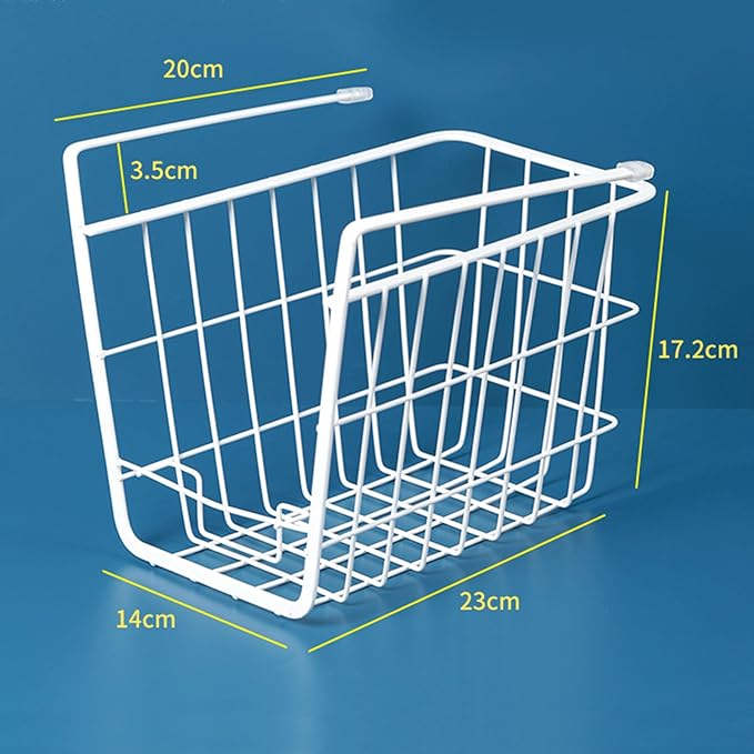 Fdit Metal Wire Rack Hanging Shelf, Under Cabinet Shelf Basket Organizer, Add On Storage Rack with Phone Holder for Kitchen, Pantry, Bathroom