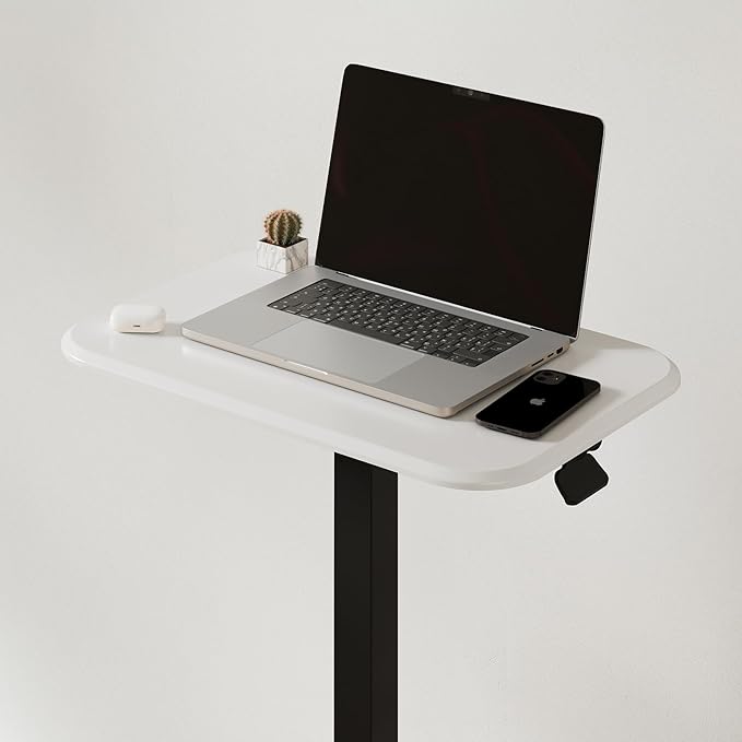 Ergohome™ ELEVANCE Table™ Height Adjustable Side Table for Couch or Bed, Laptop Table - End Table Office Coffee Accent Table - Precision Engineering for Superior Stability (Black Base Cloud Top)