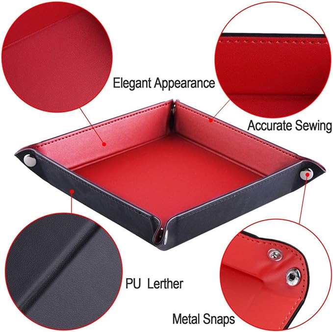 siduater Valet Tray Desktop Storage Organizer – Vegan Leather Catchall Tray Bedside Vanity Tray Nightstand Caddy Holder for Remote Controller, Watch, Keys, Phone, Wallet, Coin, Jewelry, Brown