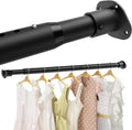 Closet Rods for Hanging Clothes, 16.5 to 102 Inches Adjustable Closet Rod, Heavy Duty Clothes Hanging Rod for Closet Wardrobes Laundry