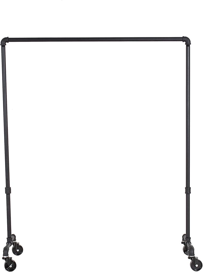 William Roberts Vintage Industrial Heavy Duty Hanging Rod Garment Rolling Closet Organizer Rack (36 in., Wheels)