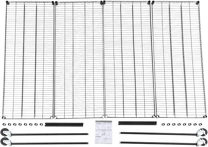 4-Tier Storage Shelving Unit with Wheels, Adjustable Heavy Duty Steel Wire Rack Organizer (24" D x 60" W x 54" H, 480 lbs Capacity) for Garage, Kitchen