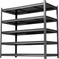 71'' Garage Storage Shelves, 5 Tier Metal Shelving Unit, Adjustable, Double-Layer Column with Reinforced Ribs, Heavy-Duty, Capable of Bearing 3000 lbs Suitable for Garage, Warehouse, Kitchen Storage