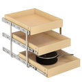 WelFurGeer 3-Tier Pull Out Cabinet Organizer with Soft Close, Heavy-Duty Slide Out Drawers for Cabinets, Pull Out Drawers for Cabinets, Bottom Mount Shelves for Kitchen, Pantry, Bathroom
