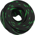 30ft PET Expandable Sleeving Wire Cable Sleeve (3/5", Green&Black)