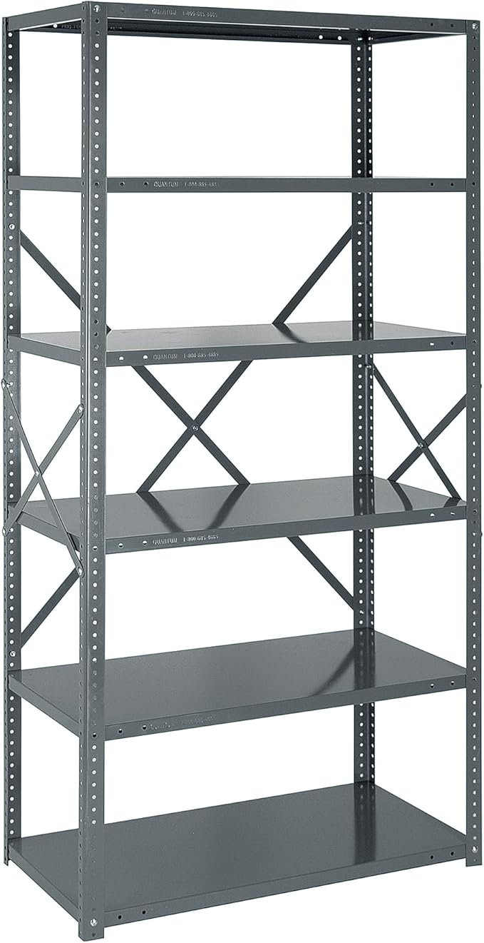 Quantum Storage Systems 75-1236-6 IRONMAN Solid Heavy Duty 6 Shelves 75" H x 36" W x 12" D