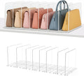Adjustable Bag & Purse Organizer for Closet | Clear Shelf Dividers for Closet Organization, Vertical Handbag Separator for Sweater, Shirts & Clutches, Perfect for Bedroom, Living Room, Home