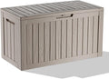 EasyUp 90 Gallon Deck Boxes Waterproof, Outdoor Large Storage Boxes with Lids, Outside Resin Storage Box & Deck Boxes for Patio, Garden Use(Gray)