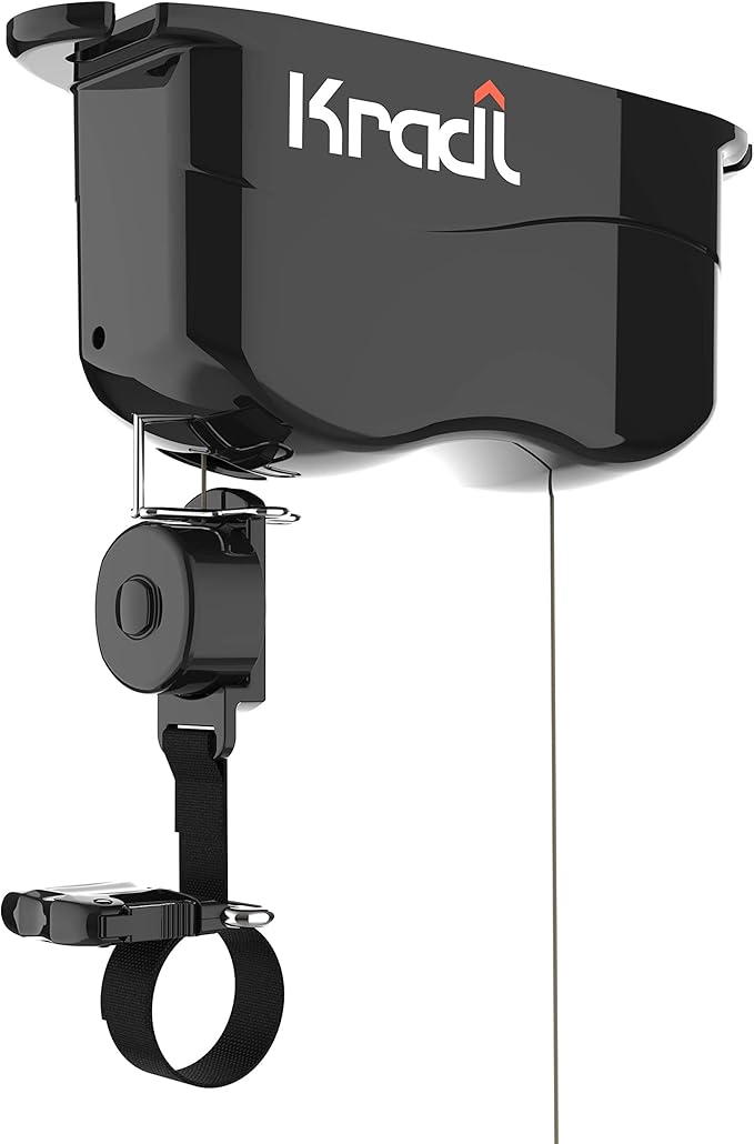 Kradl - Ceiling Mount Bike Lift and Rack. Bicycle Storage Hoist Without Electricity, Clumsy Ropes or Pulleys.