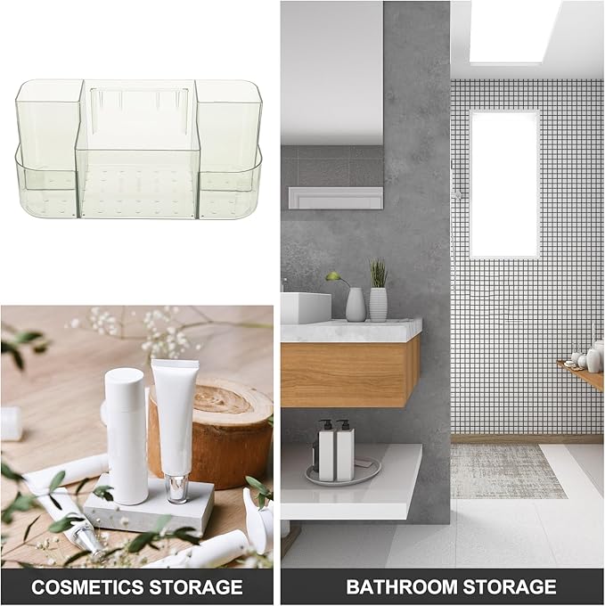 Wall-mounted Cosmetic Organizer Box Hanging Holder for Makeup Tools Storage Space-saving Multifunctional Makeup Storage Box for Bathroom and Living Adhesive Design