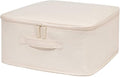 Decorative Basket Rectangular Fabric Storage Bin Organizer Basket with Handles for Clothes Storage (13.7 x 13.7 x 6.29, Beige)