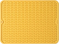 Silicone Dish Drying Mat for Multiple Usage,Easy clean,Eco-friendly,Heat-resistant Silicone Mat for Kitchen Counter or Sink,Refrigerator or drawer liner Yellow L 16 inches x 12 inches