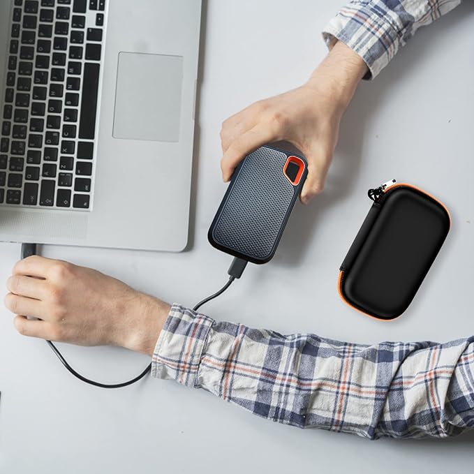Case Compatible with SanDisk 1TB 2TB 500GB 4TB/for PRO Extreme Portable SSD, External Solid State Hard Drive Storage Holder for SDSSDE61/ SDSSDE60/ SDSSDE81/SDSSDE30/SDSSDE60 (Box Only)(Orange)