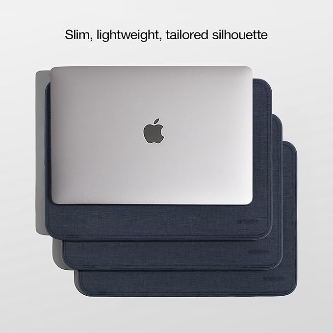 Incase ICON Sleeve with Woolenex - MacBook Air 13 inch Case - 2025, 2024, 2023, 2022, M4, M3, M2 - Fitted MacBook Case, Laptop Sleeve, Hard Cover, Durable, Lightweight - Heather Navy