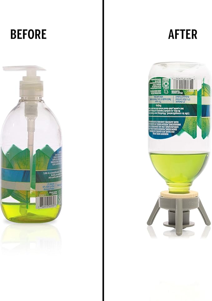 Flip-It! Bottle Emptying Kit – 6 Bottle Pack - No more wasted product - Fits most plastic bottles – 6 Base Caps, 6 Adapters – Pastel Color Edition