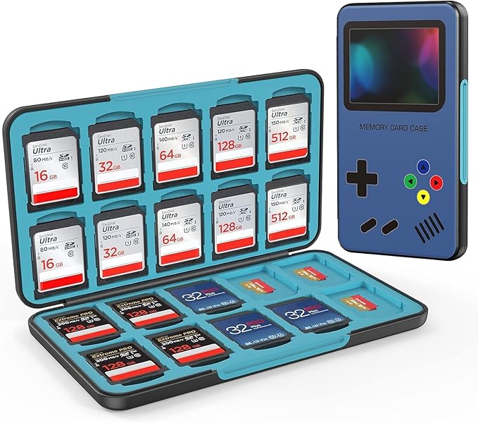HEIYING SD Card Holder for SD/TF Cards,Portable Memory Card Storage Case Compatible with 20 SDXC SDHC and 20 TF Cards Slots