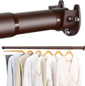 Closet Rod - Closet Rods for Hanging Clothes, 17 to 68 inch Adjustable Closet Hanging Rod, Heavy Duty Clothes Rod Clothing Bar, Closet Poles for Hanging Clothes for Wardrobes, Shower Curtain