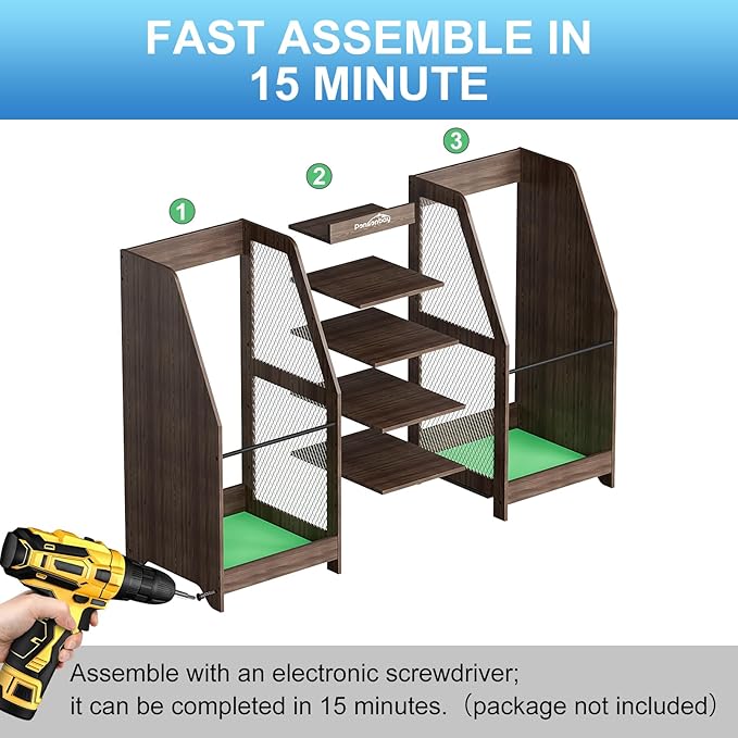 Golf Bag Storage Organizer for Garage, Premium Wooden 2 Golf Bags Rack with Drawer, Easy Assemble Golf Club Stand/Holder Suitable for Garage Home Simulator and Office