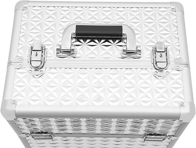 Rolling Nail Case, Salon Makeup Train Case Nail Storage Box Manicure Case Makeup Case on Wheels with 4 Detachable Wheels & 1 Sliding Drawer for Makeup Artists, Hairdressers, Manicurists