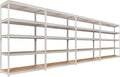 HOMEDANT 5 Tier Storage Shelves Adjustable Laminated Boltless Garage Metal Shelving Unit Heavy Duty Utility Rack Shelf Warehouse Pantry Closet Kitchen (4, (L) 48.1" W, White)