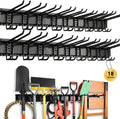 ELEAD 18-Pairs Heavy Duty Garage Tool Organizer Wall Mount Hooks, 96 Inches 1460 lbs Garden Tool Organizer with Adjustable Hooks for Garden, Yard, and Shed