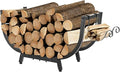 30“ Firewood Rack Outdoor and Indoor, Compact Firewood log Storage & Holder, Stable Log Holder with Reinforced Steel Frame, Waterproof Rustproof Wood Pile Storage Rack for Fireplaces/Camping.