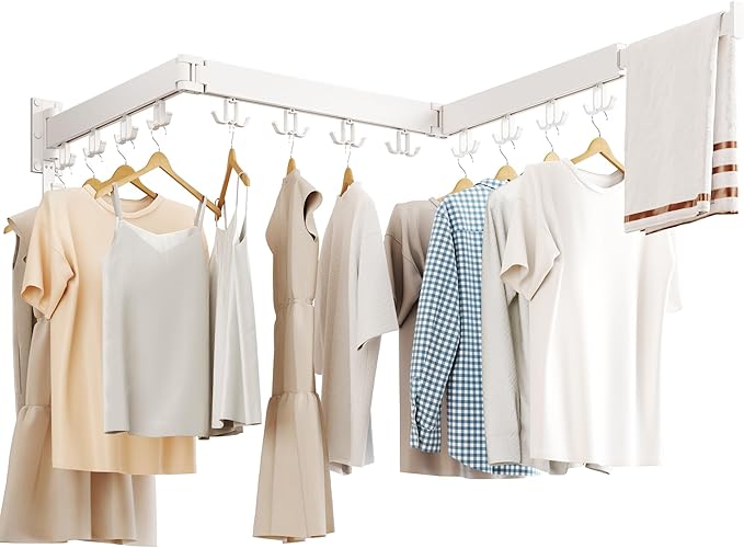 Drying Rack Clothing Wall Mounted,Clothes Drying Rack,Laundry Drying Rack,Collapsible Dying Racks for Laundry,Foldable Clothes Dryer Rack,Clothes Hanger Rack Wall Mount
