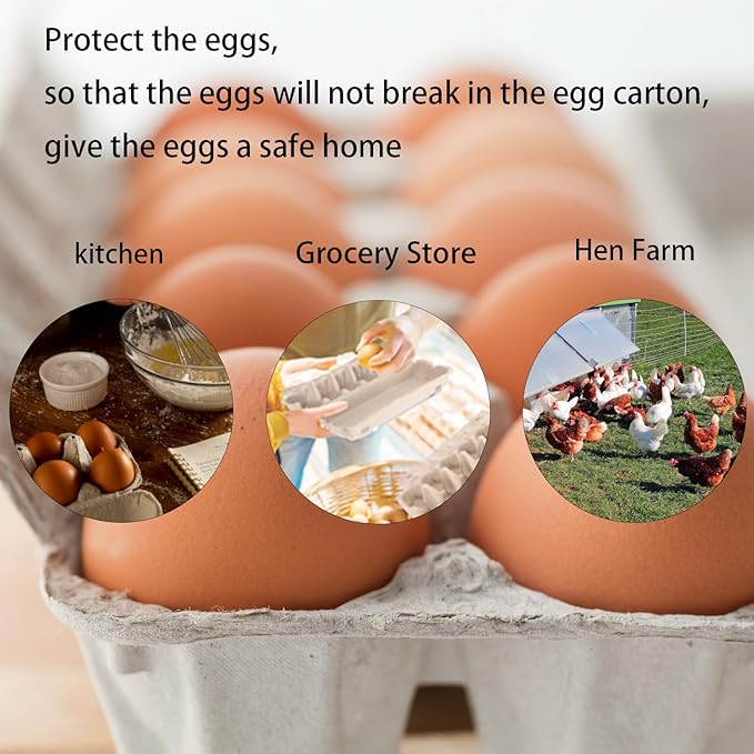 15 Pack Egg Cartons Bulk, 3x4 Style Reusable Empty Natural Paper Pulp Egg Cartons, Sturdy Design Egg Holder Containers for Fresh Chicken Eggs