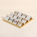 GemeShou Golden coated earring display stand for selling, velvet stud earring holder for jewelry display, Jewlery earring storage organizer tray, studs holder jewelry organizer【Earring holder-white】