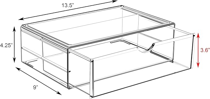 Sorbus Large Stackable Acrylic Drawers - 1 Clear Storage Drawers for Organizing Make up, Nail Polish, Hair Accessories, and Beauty Supplies - Makeup Organizer for Vanity, Bathroom Organizer Countertop