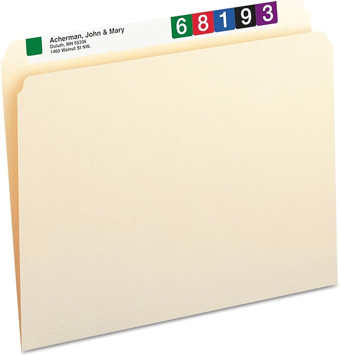 Smead File Folder, Straight-Cut Tab, Letter Size, Manila, 100 per Box (10300)