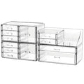 Acrylic Clear Make up Organizers And Storage for Vanity,Bathroom Skincare Organizer With 12 Drawer for Dresser,Plastic Desk Accessories Organization,Cosmetic Organizer Countertop for Beauty,Skin Care